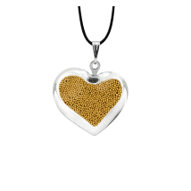 Pendentif en verre soufflé - Coeur nano billes