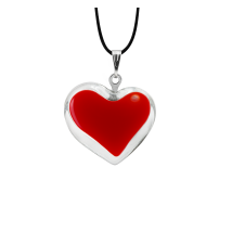Pendentif en verre soufflé - Coeur nano milk