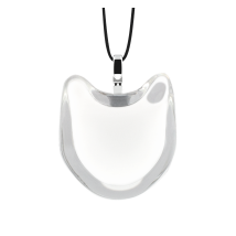 Pendentif en verre soufflé - Chat Medium Milk