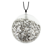 Necklace - Galet Mini Paillettes Silver