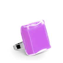 Bague en verre soufflé - Carré Medium Milk