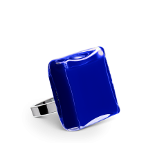 Bague en verre soufflé - Carré Medium Milk