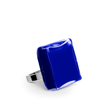 Bague en verre soufflé - Carré Mini Milk