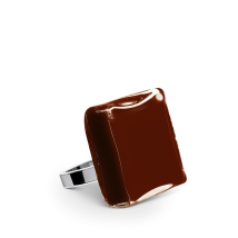 Bague en verre soufflé - Carré Mini Milk