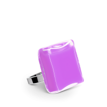 Bague en verre soufflé - Carré Mini Milk