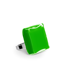 Bague en verre soufflé - Carré Mini Milk