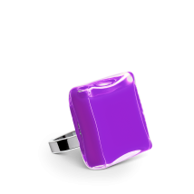 Bague en verre soufflé - Carré Mini Milk
