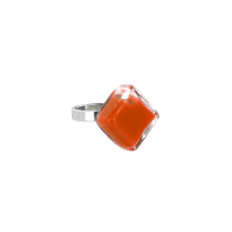 Bague en verre soufflé - Losange Nano Milk