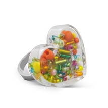 Bague en verre soufflé - Coeur Medium Billes