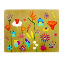 Tabla de cortar de cristal - Commy Jardin Fleuri Gold