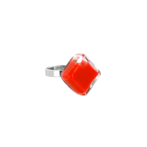 Bague en verre soufflé - Losange Nano Milk