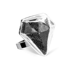Bague en verre soufflé - Diamant Medium Billes