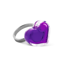 Bague en verre soufflé - Coeur Nano transparent