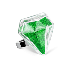 Bague en verre soufflé - Diamant Medium Billes
