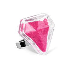 Anillo de vidrio soplado - Diamant Medium Billes Rosa