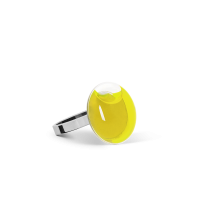 Bague en verre soufflé - Galet Nano Transparent