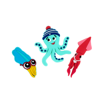 Set de 3 aimants - Magnet Octopus