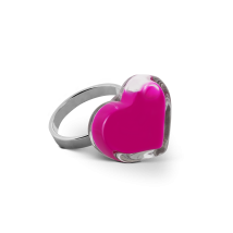 Bague en verre soufflé - Coeur Nano Milk