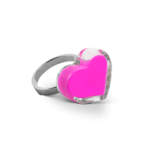 Bague en verre soufflé - Coeur Nano Milk