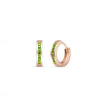 Peridot Annalise Mosaic Huggie Earrings in 9ct Rose Gold