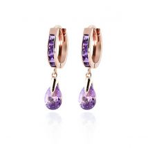 Amethyst Ava Huggie Drop Earrings in 9ct Rose Gold