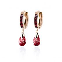 Garnet Ava Huggie Drop Earrings in 9ct Rose Gold