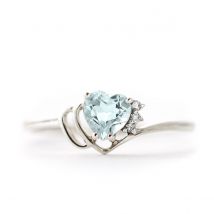 Aquamarine & Diamond Passion Ring in Sterling Silver