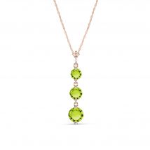 Peridot Trinity Pendant Necklace in 9ct Rose Gold