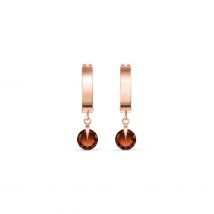 Garnet Alessia Contemporary Huggie Drop Earrings in 9ct Rose Gold