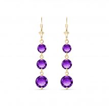 Amethyst Danna Trio Drop Earrings in 9ct Gold