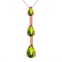 Peridot Trinity Pendant Necklace in 9ct Rose Gold