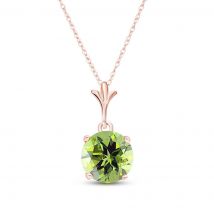 Peridot Drop Pendant Necklace 1.15ct in 9ct Rose Gold