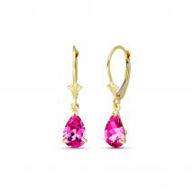 Pink Topaz Katrina Belle Drop Earrings in 9ct Gold