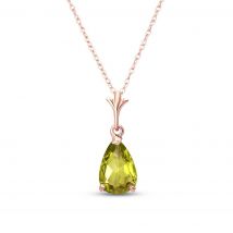 Peridot Belle Pendant Necklace 1.5ct in 9ct Rose Gold