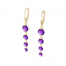 Amethyst Gianna Vertical Drop Earrings in 9ct Gold