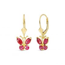 Ruby Mariah Butterfly Earrings in 9ct Gold