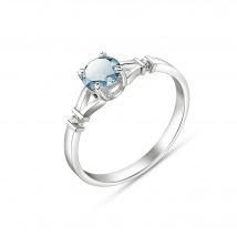 Aquamarine & Diamond Aspire Ring in Sterling Silver