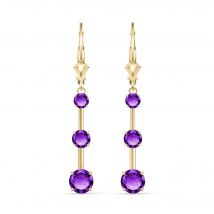 Amethyst Ida Trio Drop Earrings in 9ct Gold
