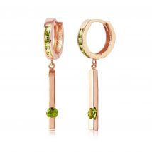 Peridot Cora Bar Drop Earrings in 9ct Rose Gold