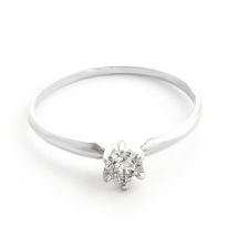 Diamond Crown Solitaire Ring 0.25ct in Sterling Silver