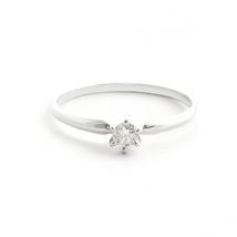 Diamond Crown Solitaire Ring 0.15ct in Sterling Silver