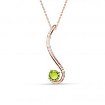 Peridot Swish Pendant Necklace 0.55ct in 9ct Rose Gold
