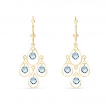 Aquamarine Celine Chandelier Earrings in 9ct Gold