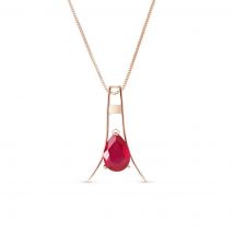Ruby Eiffel Pendant Necklace 1.5ct in 9ct Rose Gold
