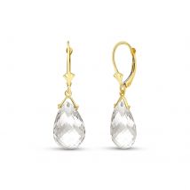 White Topaz Giovanna Eclipse Drop Earrings in 9ct Gold