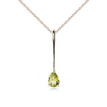 Pear Cut Peridot Pendant Necklace 0.65ct in 9ct Rose Gold