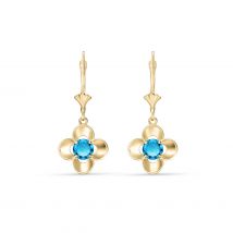 Blue Topaz Lori Flower Drop Earrings in 9ct Gold
