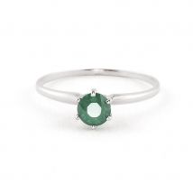 Emerald Crown Solitaire Ring 0.65ct in Sterling Silver