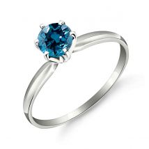 Blue Diamond Crown Solitaire Ring 0.5ct in Sterling Silver