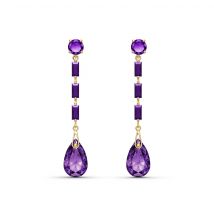 Amethyst Alice Cairo Drop Earrings in 9ct Gold